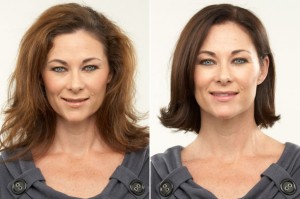 before and after brunette